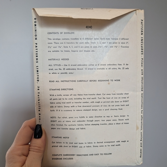 Simplicity Embroidery Transfer Pattern 4040M - Picture 4 of 6